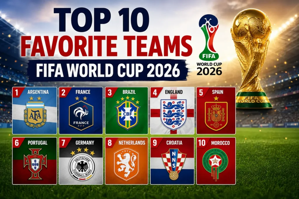 Top 10 Favorite Teams FIFA World Cup 2026
